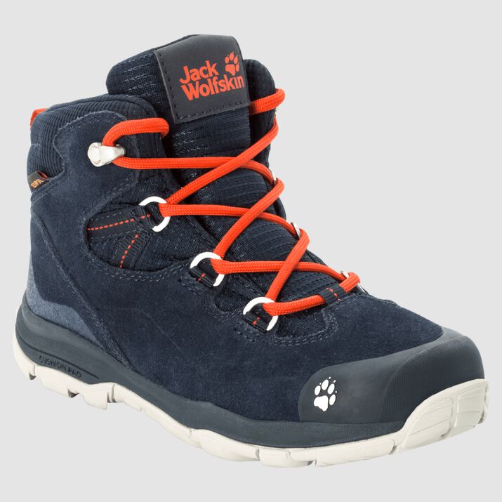 Botas Senderismo Jack Wolfskin Mtn Attack 3 Lt Texapore Mid Niños Azules Oscuro/Naranjas Mexico-4819